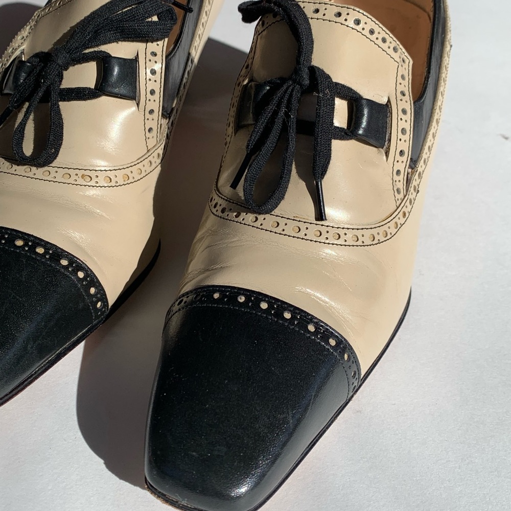 Two tone spectator heels